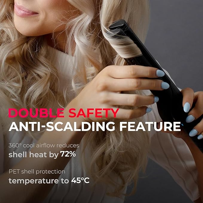 2.0 Curling Iron Flat Iron - Hair Straightener and Curler 2 in 1, 1.25 Inch