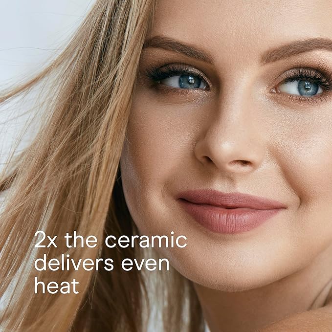 Double Ceramic Flat Iron, 1-Inch Flat Iron Hair Straightener with Claw Clip, 5 Heat Settings